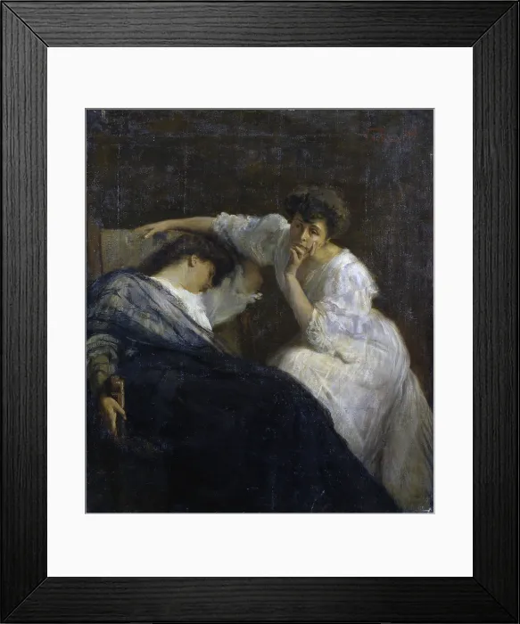 Framed Print : A Shadow, by Vincenzo De Stefani, 1908, 20th Century, oil on canvas - Italy, Veneto, Verona, Civic Gallery of Modern Art. Whole artwork view