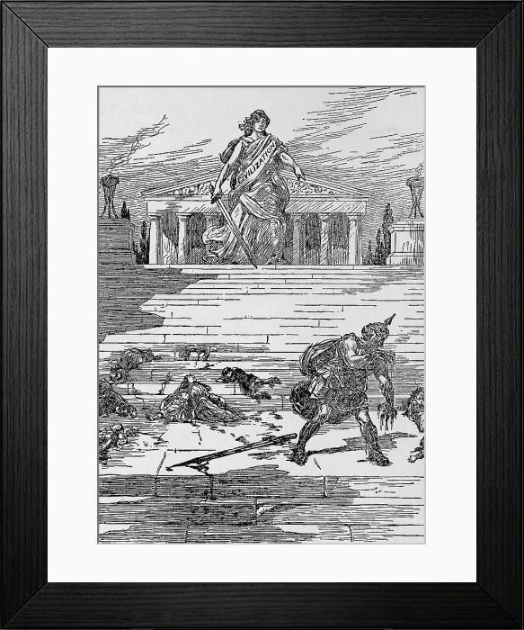 Framed Print : Anti-German cartoon following the Lusitania sinking. 1915. (BSLOC_2012_4_100)
