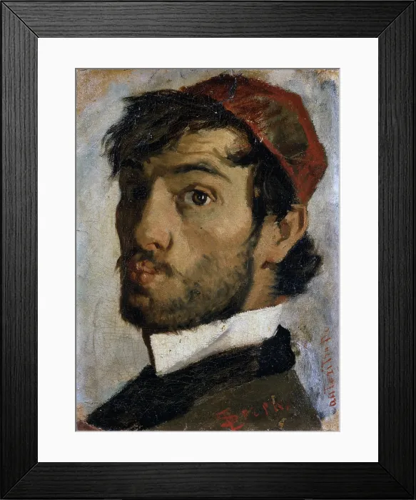 Framed Print : Self Portrait, by Luigi Serena, 1850 - 1899, 19th century, oil on canvas - Italy, Veneto, Treviso, Civic Museum. Whole artwork view Framed Print : Self Portrait, by Luigi Serena, 1850 - 1899, 19th century, oil on canvas - Italy, Veneto, Treviso, Civic Museum. Whole artwork view