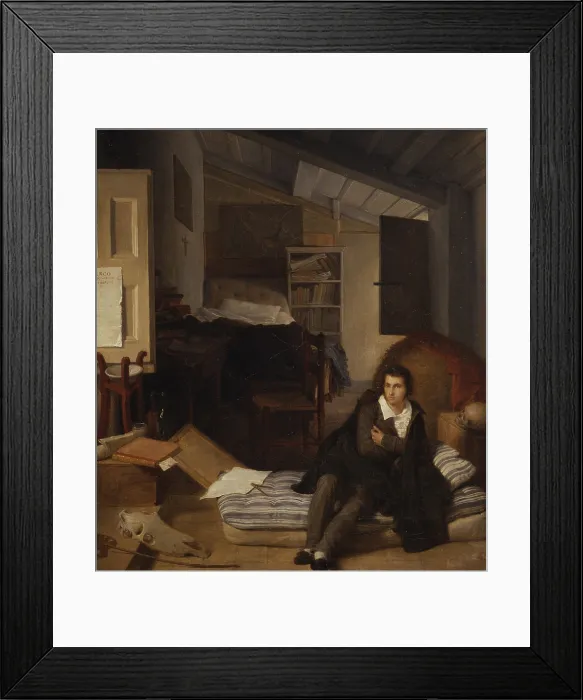 Framed Print : Self Portrait, by Tommaso Minardi, 1807- 1813, 19th Century, oil on canvas - Italy, Tuscany, Florence, Uffizi Gallery. Whole artwork view