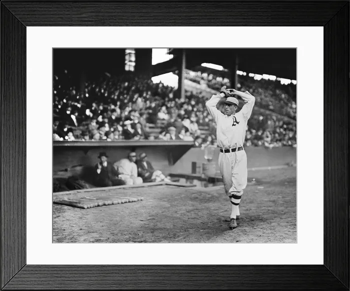 Framed Print : Eddie Plank, pitcher for the Philadelphia Athletics, warming up before a 1913 game against the NY Yankees (BSLOC_2018_3_158) Framed Print : Eddie Plank, pitcher for the Philadelphia Athletics, warming up before a 1913 game against the NY Yankees (BSLOC_2018_3_158)