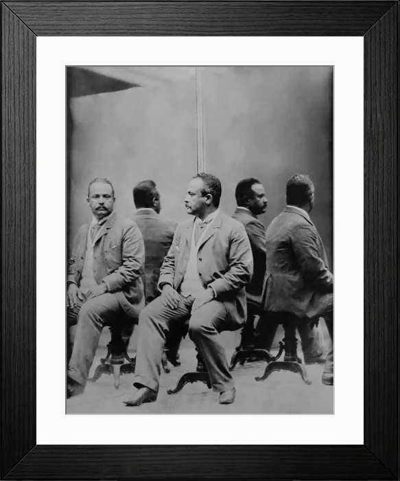 Framed Print : African American man posed, in front of mirrors, which reflect four images of him, c. 1850-80 Framed Print : African American man posed, in front of mirrors, which reflect four images of him, c. 1850-80