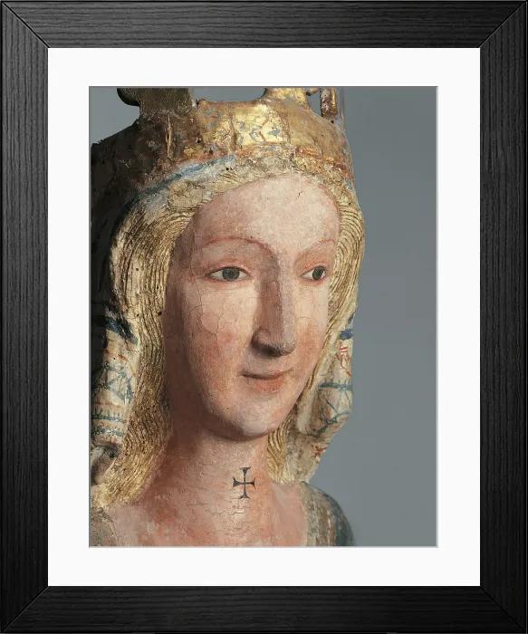 Framed Print : Madonna at Prayer, by Anonymous artist, 1280 - 1299 about, 13th Century, cm 133 x - Italy, Molise, Campobasso, Cercemaggiore, Santa Maria della Libera Sanctuary. Detail