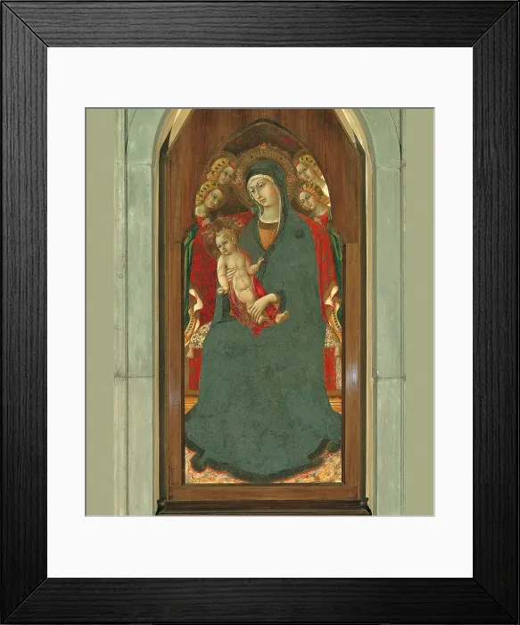 Framed Print : Madonna and Child with Saints, by Sano di Pietro, 1406 - 1481, 15th Century, - Italy, Tuscany, Siena, Osservanza Church