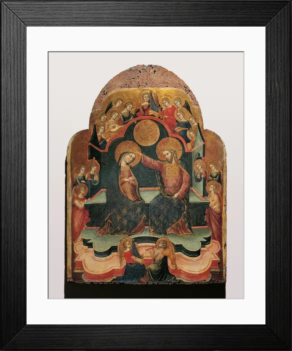 Framed Print : The Coronation or crowning of the Virgin Mary, by Stefano da SantAgnese, 14th Century, panel, - Italy, Veneto, Venice, Accademia Art Galleries. All Framed Print : The Coronation or crowning of the Virgin Mary, by Stefano da SantAgnese, 14th Century, panel, - Italy, Veneto, Venice, Accademia Art Galleries. All