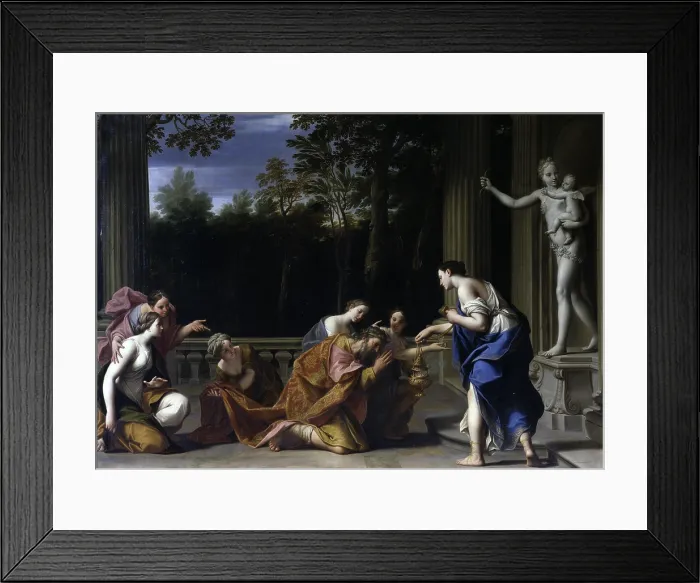 Framed Print : Solomon Worships Idols, by Marcantonio Franceschini, 1696, 17th Century, oil on canvas, 160 x 190 cm - Italy, Liguria, Genoa, National Gallery of Palazzo Spinola