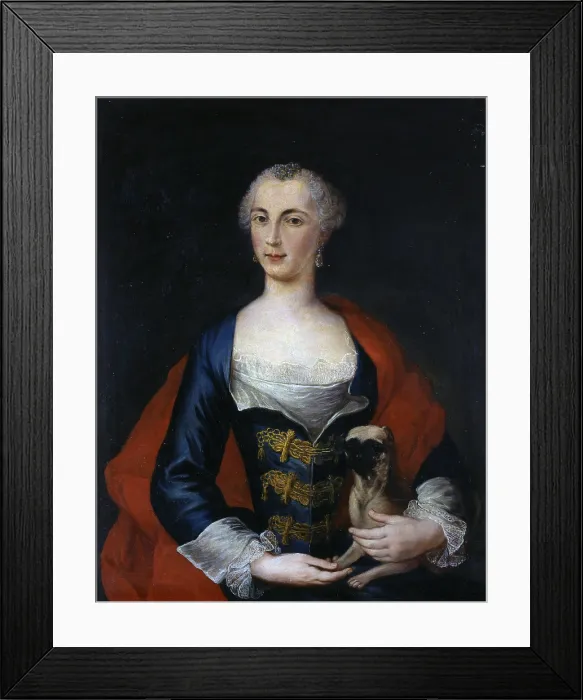 Framed Print : Portrait of Marianna Rufino di Diano, by unknown lombard artist, 1750, 18th century, oil on canvas - Italy, Lombardy, Milan, Castello Sforzesco, Civic Collection of Ancient Art