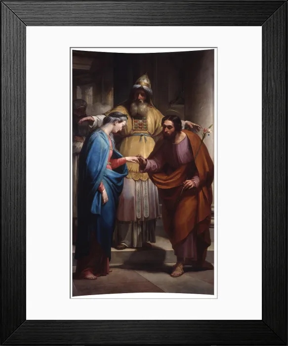 Framed Print : Marriage of the Virgin, by Pietro Gagliardi, 1860, 19th Century, oil on canvas - Italy, Lazio, Rome, Church of Sant Augustine in Campo Marzio. Whole artwork view Framed Print : Marriage of the Virgin, by Pietro Gagliardi, 1860, 19th Century, oil on canvas - Italy, Lazio, Rome, Church of Sant Augustine in Campo Marzio. Whole artwork view