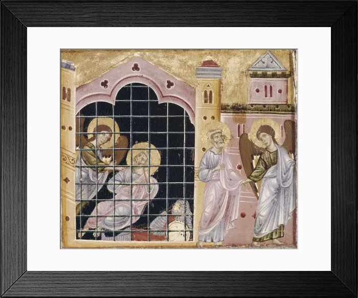 Framed Print : Saint Peter and six tales, unknown artist related to Guido da Siena, 13th century, tempera on board - Italy, Tuscany, Siena, National Collection. Detail