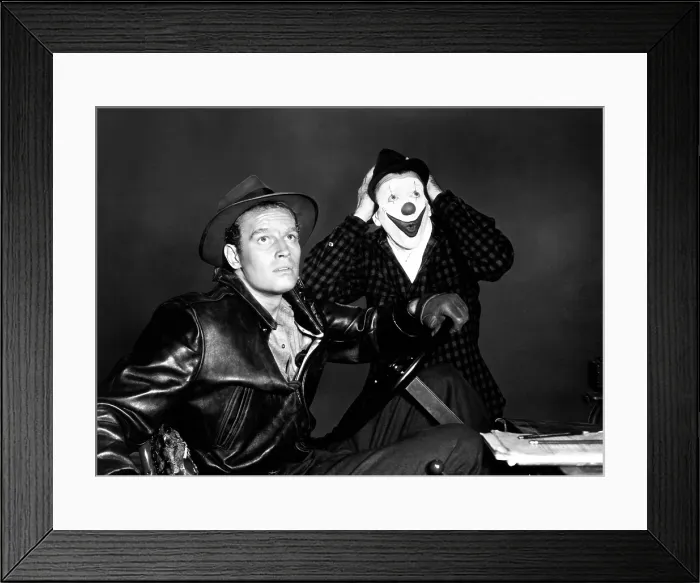 Framed Print : THE GREATEST SHOW ON EARTH, from left: Charlton Heston, James Stewart, 1952