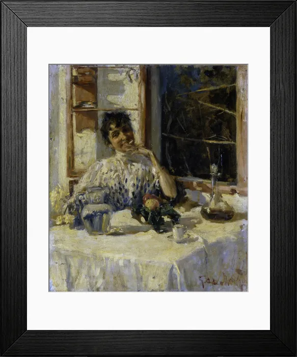 Framed Print : After lunch at Moncia, by Giovanni Apollonio, 1917, 20th Century, oil on canvas - Italy, Veneto, Treviso, Civic Gallery of Modern Art. Whole artwork view Framed Print : After lunch at Moncia, by Giovanni Apollonio, 1917, 20th Century, oil on canvas - Italy, Veneto, Treviso, Civic Gallery of Modern Art. Whole artwork view
