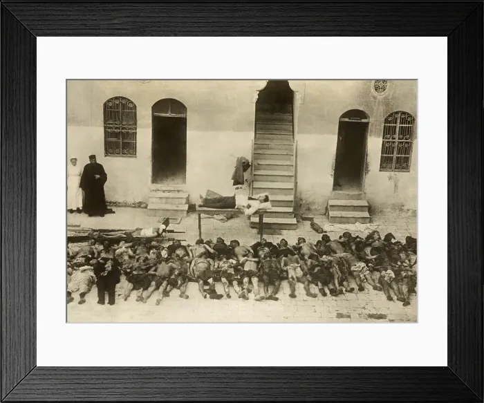 Framed Print : Dead bodies of forty Armenians, mostly men with a few women. 1918-19. Photograph received by the American Red Cross in February 1919. (BSLOC_2013_5_23) Framed Print : Dead bodies of forty Armenians, mostly men with a few women. 1918-19. Photograph received by the American Red Cross in February 1919. (BSLOC_2013_5_23)