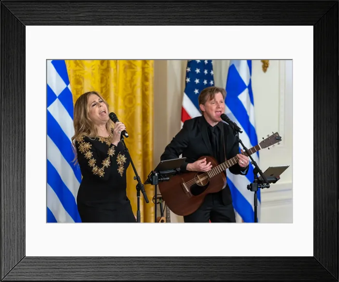 Framed Print : Actress and singer Rita Wilson performs at the White House Greek Independence Day celebration, March 29, 2023 Framed Print : Actress and singer Rita Wilson performs at the White House Greek Independence Day celebration, March 29, 2023