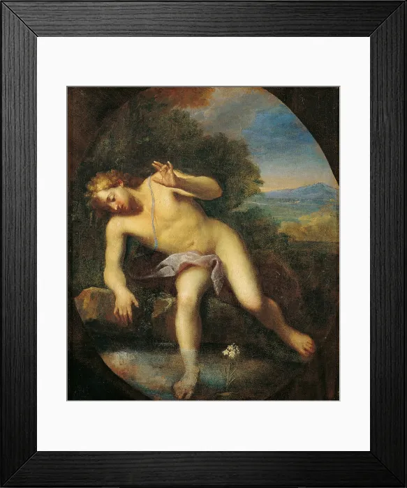 Framed Print : Narcissus at the Pool (Narciso alla fonte), by Unknown Roman Artist, Ca