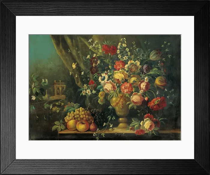 Framed Print : Still Life with Flowers and Fruits (Natura morta con fiori e frutti), by an Unnown Artist, probably from Rome, 18th Century, oil on canvas - Italy, Lombardy, Milan Framed Print : Still Life with Flowers and Fruits (Natura morta con fiori e frutti), by an Unnown Artist, probably from Rome, 18th Century, oil on canvas - Italy, Lombardy, Milan