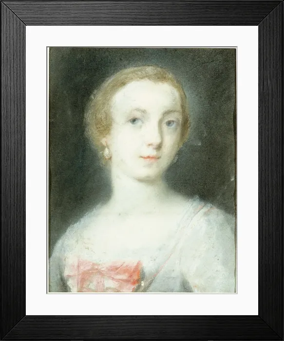 Framed Print : Probale Portrait of Faustina Bordoni (Probabile ritratto di Faustina Bordoni), after Rosalba Carriera, 18th century, crayon in paper - italy, Lombardy, Milan, Castello Sforzesco