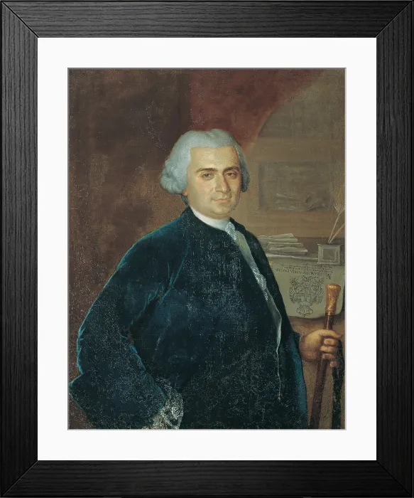 Framed Print : Portrait of Francesco Maria Fassio (Ritratto di Francesco Maria Fassio), by Genoese artist, 1750, 18th Century, oil on canvas - Italy, Lombardy, Milan, Castello Sforzesco