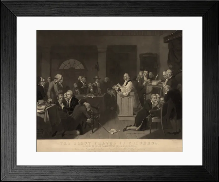 Framed Print : American Revolution, First Continential Congress, Philadelphia, Sept. 5, to Oct. 26, 1774