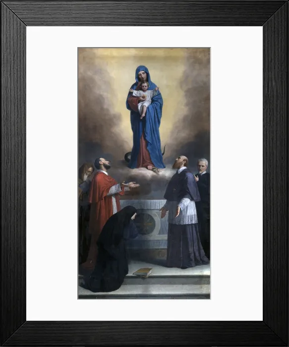 Framed Print : Madonna with Saints, by Pietro Pala, 19th century, canvas. Italy, Veneto, Vicenza, - Italy, Veneto, Vicenza, Church of Saint Philip Neri. Whole artwork view