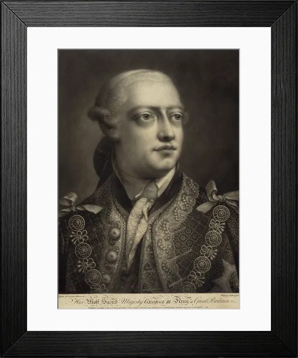 Framed Print : George III, King of Great Britain, in a mezzotint portrait of 1762