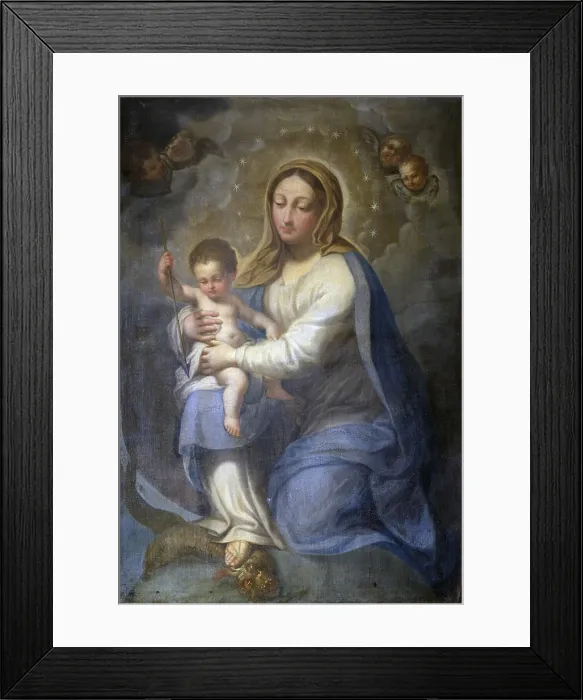 Framed Print : Immaculate Conception, by Unknown Venetian Artist, 1800 - 1850, 19th Century, oil on canvas - Italy, Lombardy, Milan, Castello Sforzesco, Civic Collection of Ancient Art