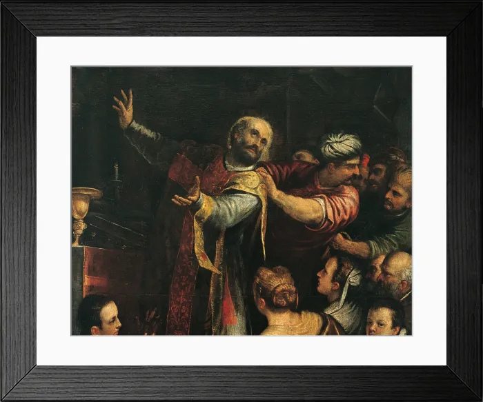 Framed Print : St Mark Attacked by the Turks during the Mass, by Alessandro Maganza, 15th Century - 16th Century, - Italy, Lombardy, Varese, Saronno - hamlet of Cassina Ferrara Framed Print : St Mark Attacked by the Turks during the Mass, by Alessandro Maganza, 15th Century - 16th Century, - Italy, Lombardy, Varese, Saronno - hamlet of Cassina Ferrara