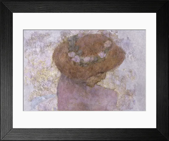 Framed Print : Hall of the Sturgeon, by Cesare Laurenti, 1905, 20th century, fresco - Italy, Veneto, Padua, Liviano Palace. Detail. Female head from the side, with flower wreath