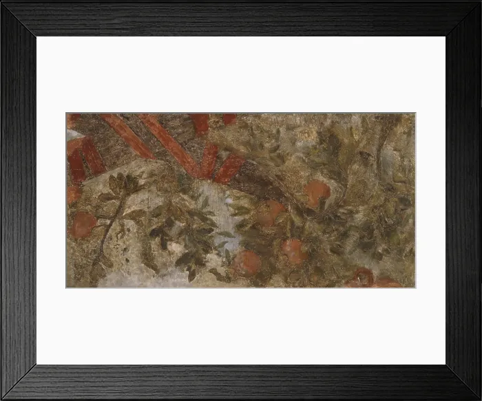 Framed Print : Wall painting of the Storione Hotel's restaurant, by Laurenti Cesare, 1905, 20th century, tempera on chalk - Italy, Veneto, Padua, Museum of Medieval and Modern art. Detail