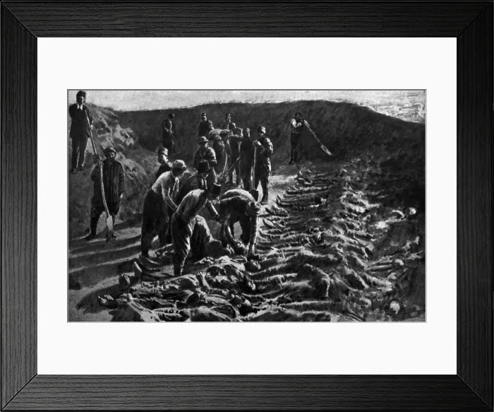 Framed Print : Mass burial of some of the 300, 000 Armenians killed the 1894-96 Hamidian massacres Framed Print : Mass burial of some of the 300, 000 Armenians killed the 1894-96 Hamidian massacres
