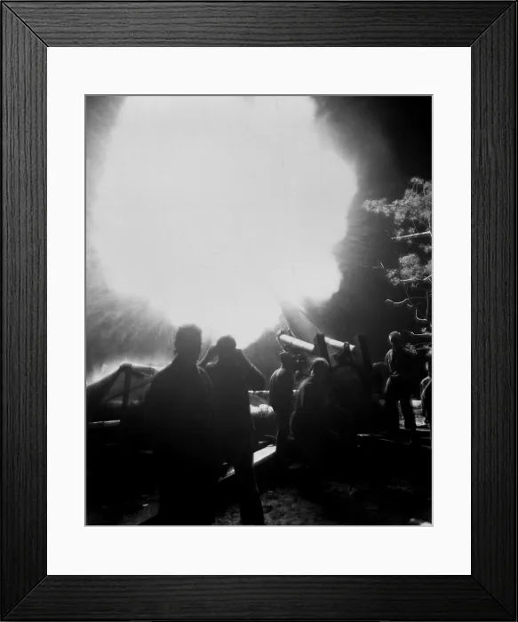 Framed Print : Night firing of 155mm artillery, Guam, July 29, 1944. The U.S. invasion of the Mariana Inlands would establish air bases from which the Japanese home islands could be bombed Framed Print : Night firing of 155mm artillery, Guam, July 29, 1944. The U.S. invasion of the Mariana Inlands would establish air bases from which the Japanese home islands could be bombed