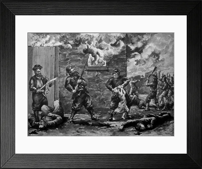 Framed Print : Massacres of Armenians as described by an eyewitness. Fanatical Moslem students killed Armenians near St
