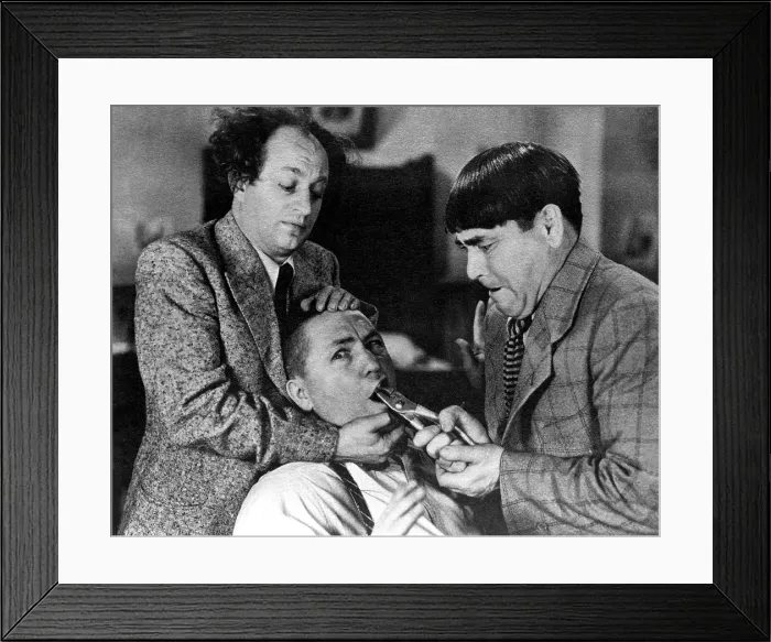 Framed Print : I CAN HARDLY WAIT, Larry Fine, Curly Howard, Moe Howard [The Three Stooges], 1943
