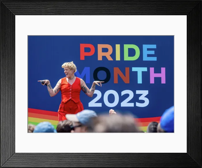 Framed Print : Musician Betty Who performs at the White House Pride celebration, June 10, 2023, on the South Lawn of the White House. (BSLOC_2023_8_10)