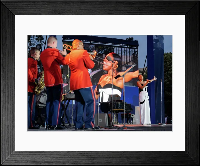 Framed Print : Patina Miller performs during a Juneteenth concert at the Juneteenth concert at the White House, June 13, 2023. (BSLOC_2023_8_16) Framed Print : Patina Miller performs during a Juneteenth concert at the Juneteenth concert at the White House, June 13, 2023. (BSLOC_2023_8_16)