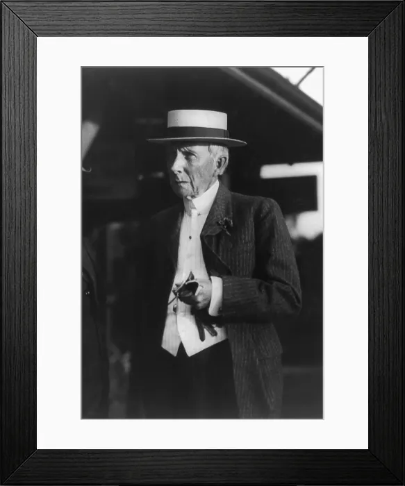 Framed Print : John D. Rockefeller, in 1911, during his 40 year retirement'. He a focused his giving on medicine, education, and scientific research (BSLOC_2016_8_8)