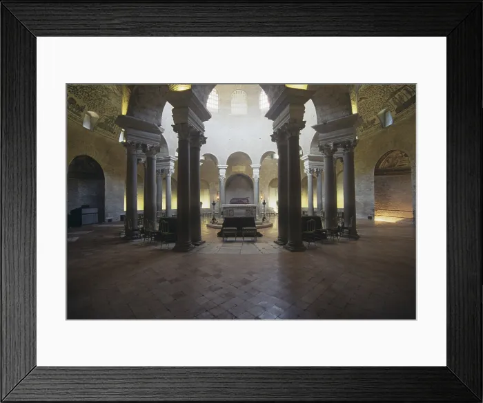 Framed Print : Mausoleum of Santa Costanza, 350, 4th Century a.C. architecture - Italy, Lazio, Rome. Detail. View of the inside from the entrance