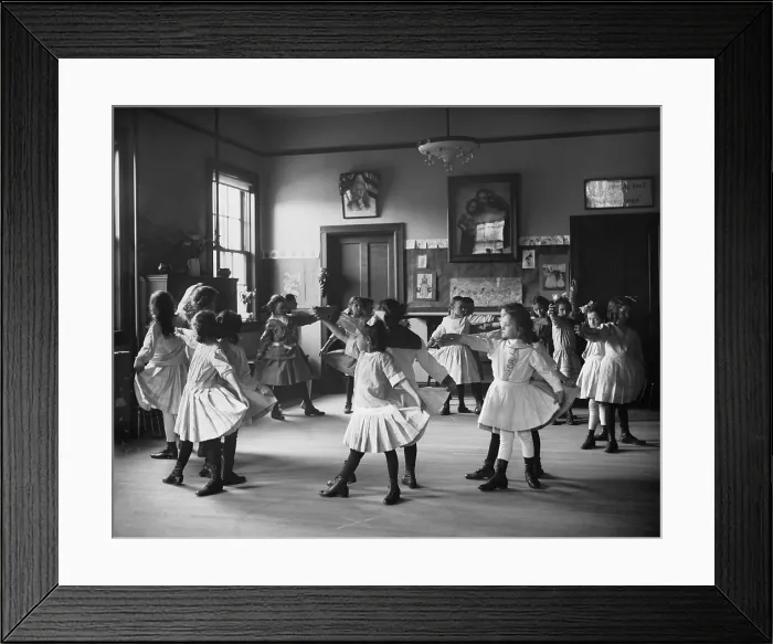 Framed Print : Little girls in a dancing class, Georgetown, Washington, D.C. c. 1910-20 (BSLOC_2016_8_87)