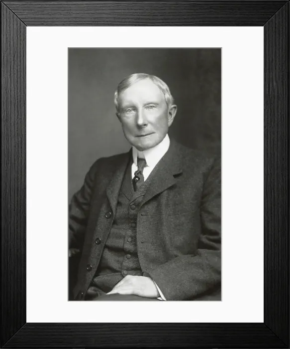 Framed Print : John D. Rockefeller, at the beginning of his 40 year retirement in 1900. Studio portrait by Oscar White (BSLOC_2016_8_9)