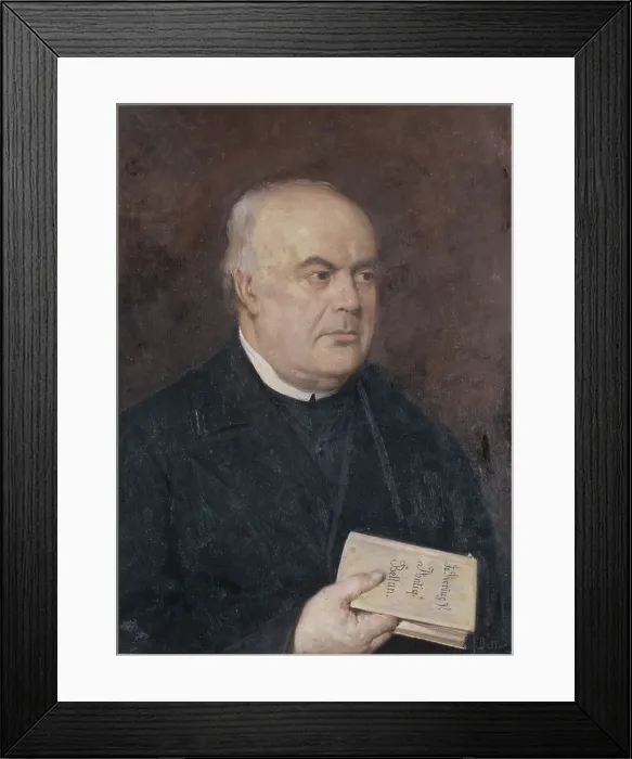 Framed Print : Portrait of Francesco Pellegrini, by Francesco Bettio, 1880 - 1889, 19th Century, oil on canvas - Italy, Veneto, Belluno, Civic Museum. Whole artwork view