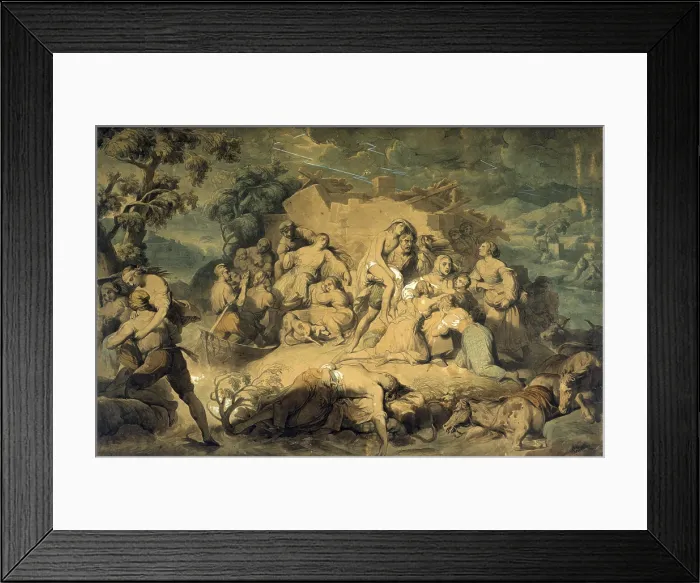 Framed Print : The flood of the Po River, by Pietro Paoletti, 19th Century, canvas - Private collection. Whole artwork view Framed Print : The flood of the Po River, by Pietro Paoletti, 19th Century, canvas - Private collection. Whole artwork view