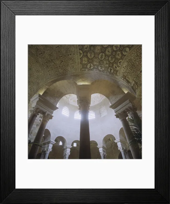Framed Print : Mausoleum of Santa Costanza, 350, 4th Century d.C. architecture - Italy, Lazio, Rome. Detail. Interior, view from below of the ambulatory Framed Print : Mausoleum of Santa Costanza, 350, 4th Century d.C. architecture - Italy, Lazio, Rome. Detail. Interior, view from below of the ambulatory
