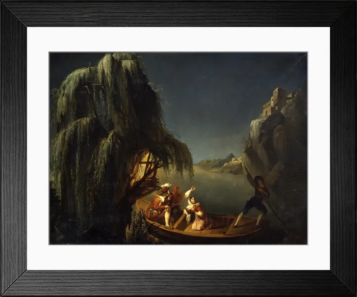 Framed Print : The Betrothed Leaving their Home Land, by Michele Fanolli, 1831, 19th Century, oil on canvas - Italy, Veneto, Padua, Civic Museum Eremitani. Whole artwork view
