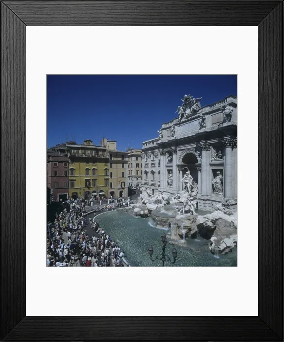 Framed Print : Trevi Fountain, by Nicola Salvi, Giuseppe Pannini, 1733 - 1762, 18th century, architecture in travertine marble - Italy, Lazio, Rome. Detail Framed Print : Trevi Fountain, by Nicola Salvi, Giuseppe Pannini, 1733 - 1762, 18th century, architecture in travertine marble - Italy, Lazio, Rome. Detail