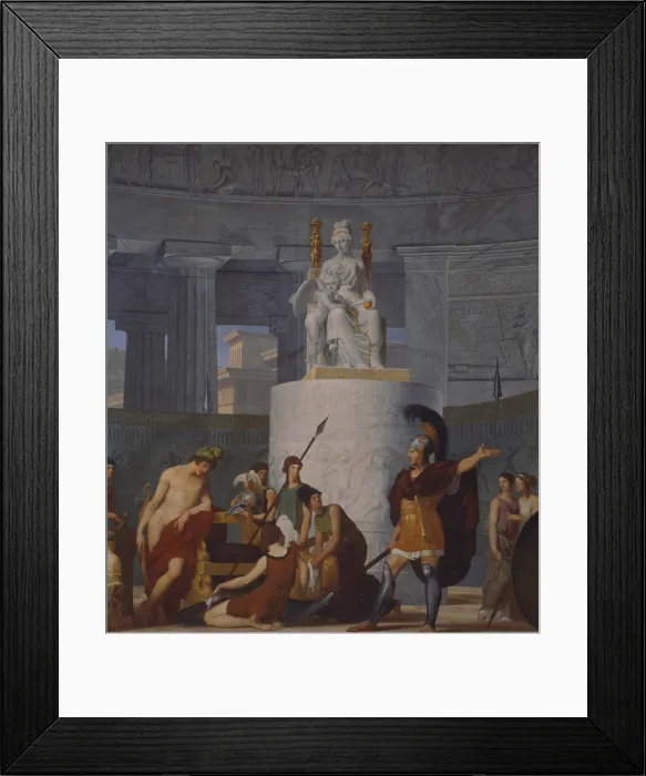 Framed Print : Hector before Helen inciting Paris to manlier deeds, by Giovanni DEmin, 1817, 19th Century, fresco - Italy, Veneto, Padua, Papafava Palace. Detail