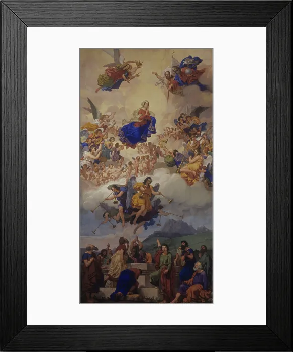 Framed Print : Assumption of the Virgin, by Giovanni Demin, 1849, 19th Century, fresco - Italy, Veneto, Comelico Superiore, Candide, Parish church. Whole artwork view