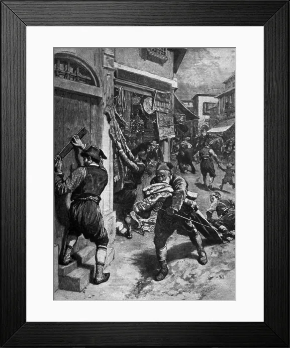 Framed Print : Turks looting stores and homes in Stamboul, the Armenian section of Istanbul. Ca. 1995-96