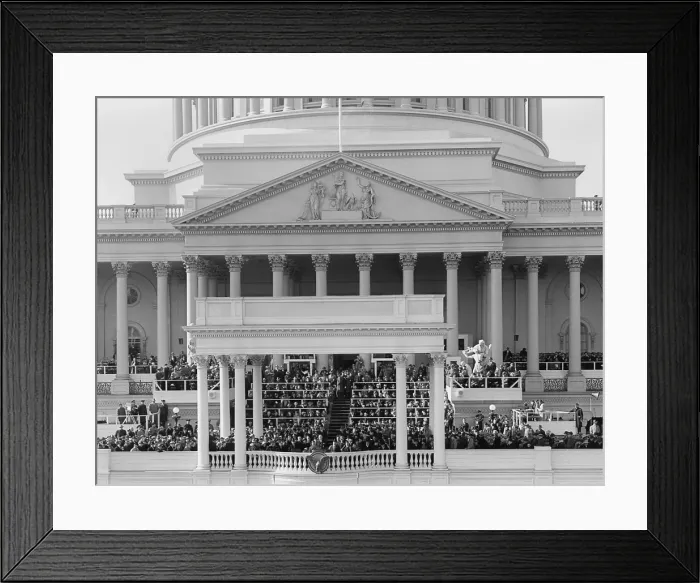 Framed Print : View of the President Harry Truman delivering his inaugural address. Jan. 20, 1949. - (BSLOC_2014_15_58) Framed Print : View of the President Harry Truman delivering his inaugural address. Jan. 20, 1949. - (BSLOC_2014_15_58)