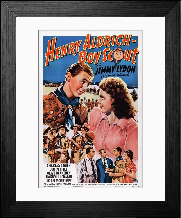 Framed Print : HENRY ALDRICH, BOY SCOUT, US poster art, top from left: Joan Mortimer, Jimmy Lydon, 1944