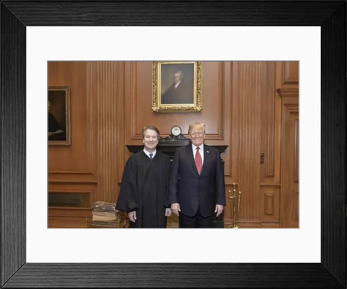 Framed Print : President Donald Trump with Brett Kavanaugh after his investiture as an Associate Justice of the Supreme Court, Nov. 8, 2018 (BSLOC_2018_9_194)