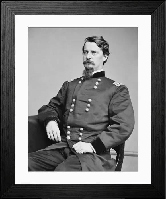 Framed Print : Major General Winfield Scott Hancock played a critical role in the Battle of Gettysburg, July 1-3, 1863. With Maj. Gen. Oliver O